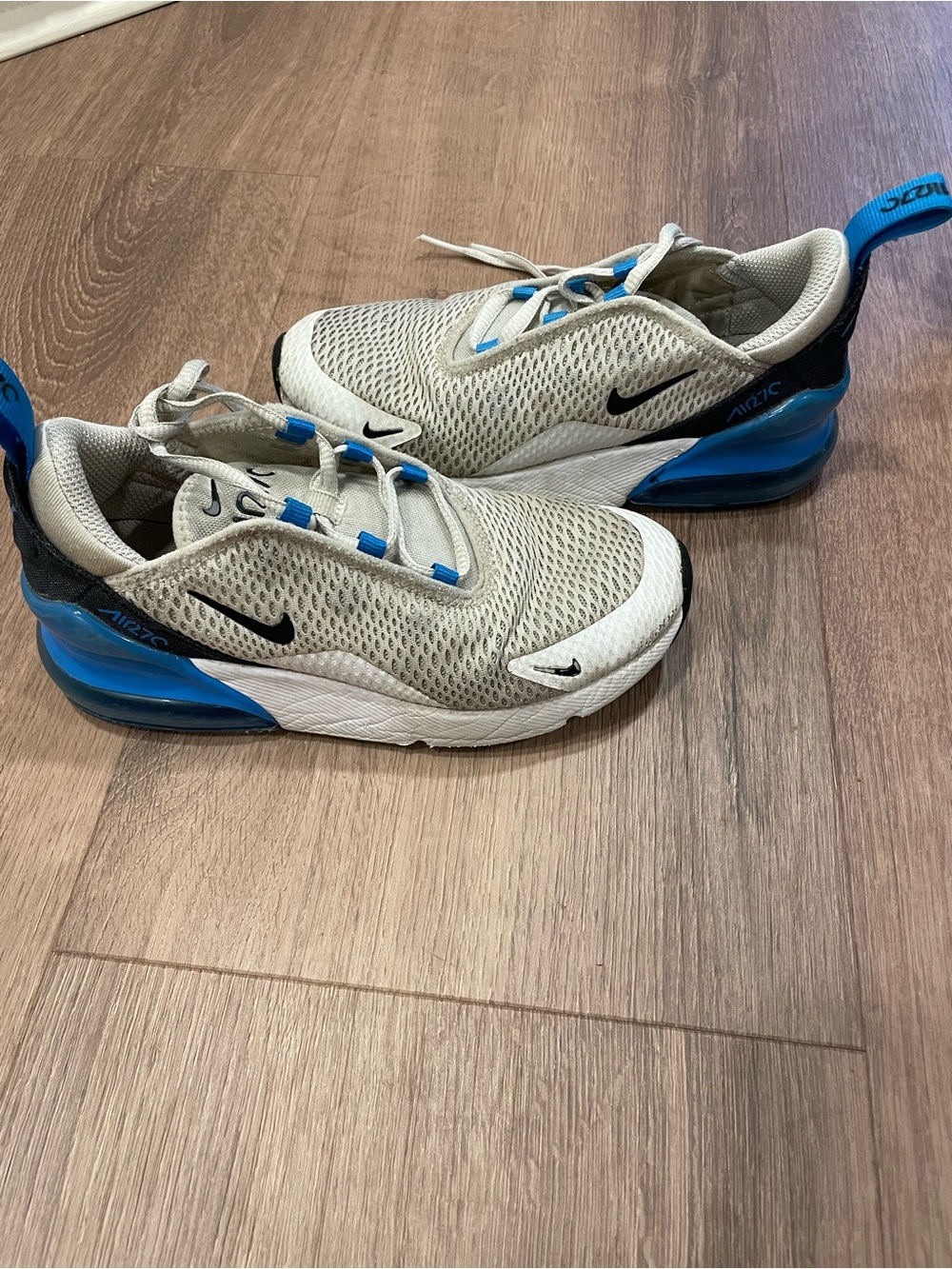 Nike Kids Air Max 270 React Sneakers - White and Blue